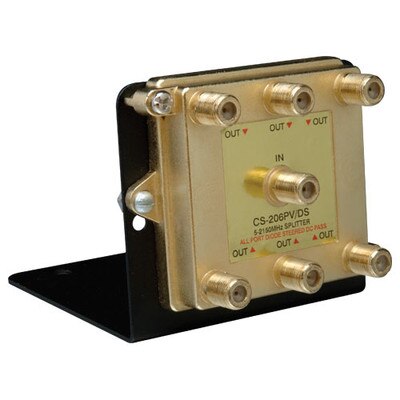 DataComm 2 Gig Splitter on Mounting Bracket, 6-Way